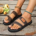 thumbnail image 3 of IUJSOY Womens Flip Flops Clip Toe Ring Flat Sandals Comfortble Yoga Mat Mesh Beach Slippers Slides, 3 of 9