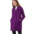 thumbnail image 2 of INSPIRE CHIC Women's Double Breasted Lapel Raglan Long Sleeve Mid Length Overcoat, 2 of 6
