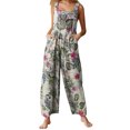 thumbnail image 1 of Women Jumpsuit With Pockets Sleeveless Wide Legs Plus Size Overalls, 1 of 7