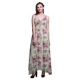 thumbnail image 1 of Bimba Robe Longue Maxi à Imprimé Floral pour Femmes, Col en V, Tenue de Villégiature d'Été - Moyen, 1 of 4
