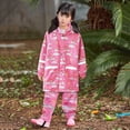 thumbnail image 4 of MIASHUI Manteau de Pluie Imperméable à Capuche pour Tout-Petits Garçons Filles, Veste + Pantalon, Rose Vif, 10 Ans, 4 of 8