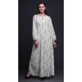 thumbnail image 2 of Bimba Robe Maxi à Manches Longues pour Femmes en Georgette Mousse, Imprimée d'Oiseau Pêcheur King, Taille Élastique - XX-Grand, 2 of 5