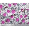 thumbnail image 2 of Soimoi Toile de Coton Feuilles & Fleurs Roses Imprimé par Yard 56 Pouces de Large, 2 of 3