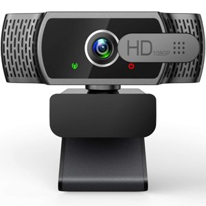 Amdohai Webcam pour PC avec Microphone - 1080P FHD Webcam avec protection de la vie privée, Plug et Play USB Caméra Web pour le bureau & Conférence sur ordinateur portable, réunion, zoom, Skype, Facetime, Windows, Linux et macOS