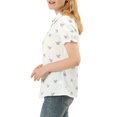 thumbnail image 4 of INSPIRE CHIC Haut Fleuri en Coton pour Femme à Manches Bouffantes Volantées, Col Peter Pan, pour l'Été, Tenue Décontractée, TG Blanc, 4 of 7