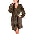 thumbnail image 2 of EQWLJWE Peignoirs Courts pour Femmes Peignoir en Molleton Doux Peignoir Court Douillet en Peluche pour Femmes Col Châle Doux Peignoir de Spa Chaud Peignoirs pour Femmes en Peluche avec Capuchon, 2 of 8