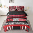 thumbnail image 2 of Red Striped King Comforter Set,7 Pieces Leopard Print Zebra Stripes Comforters King Bed in a Bag for Bedroom,Geometry Spot Aztec Bedding Comforter Sets with Comforter,Sheets,Shams & Pillowcases, 2 of 5