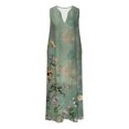 thumbnail image 4 of Ovzne Robes Grande Taille pour Femmes aux Formes Robe de Plage Robe d'Été Décontractée pour Femmes Robe Sans Manches à Encolure Dégradée Robe Longue à Encolure en V Robe pour Femmes Liquidation, 4 of 4