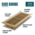 thumbnail image 2 of Registre de Plancher 4x10, Lot de 4 Évents de Registre de Plancher, Grilles de Plancher en Acier Robustes et Marchables, Grille Décorative Ajustable, 2 of 6