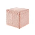 thumbnail image 2 of Inspired Home Allen Pouf en Fausse Fourrure avec Espace de Rangement, Plateau de Service en Forme de Cube, Dessus, Blush, 2 of 8