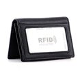 thumbnail image 1 of Men’s Bifold Front Pocket Wallet Genuine Leather RFID Blocking Card Billfold, Black, 1 of 8