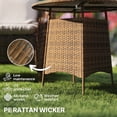 thumbnail image 4 of Outsunny Table de Patio Rond de 31,5 Pouces, Table Bistro avec Trou pour Parasol, Brun, 4 of 10