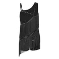 thumbnail image 2 of Ocealan Robe de Danse Latine pour Filles Paillettes Jazz Moderne Fête d'Anniversaire Jupe à Franges Noire 16, 2 of 5