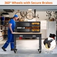 thumbnail image 3 of EDTara 48" X 24" Workbench for Garage,Adjustable Work Bench for Garage,Office,Home,Workshop,Woodworking,Rolling Heavy-Duty Worktable with Power Outlet and Lockable Wheels,Rubber Wood Top Shop Table, 3 of 6