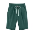 thumbnail image 1 of Timegard Shorts for Women Plus Size Summer Ruched Casual Fitting Elastic Waist Half Pants with Pockets, 1 of 6