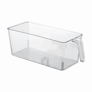 Super Facile à utiliser Congélateur avec poignée de retrait Transparent de rangement Bucket Convient pour la maison Bar Restaurant de cuisine Organisation et stockage de verre de stockage alimentaire Conteneurs de repas Prép verre