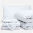 thumbnail image 1 of Bare Home Ensemble 5 Pcs Bed-in-a-Bag - Très Grand Simple, Blanc avec Ensemble de Draps Blanc, 1 of 7