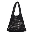 thumbnail image 2 of Cotton Thread Handbags Straw Woven Hollow Net Shopping Beach Vacation Purses, 2 of 8