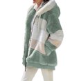 thumbnail image 2 of Innerwin Veste à Manches Longues pour Femmes Manteau d'Hiver Chaud Patchwork avec Poches Extérieur Vert TTG, 2 of 3