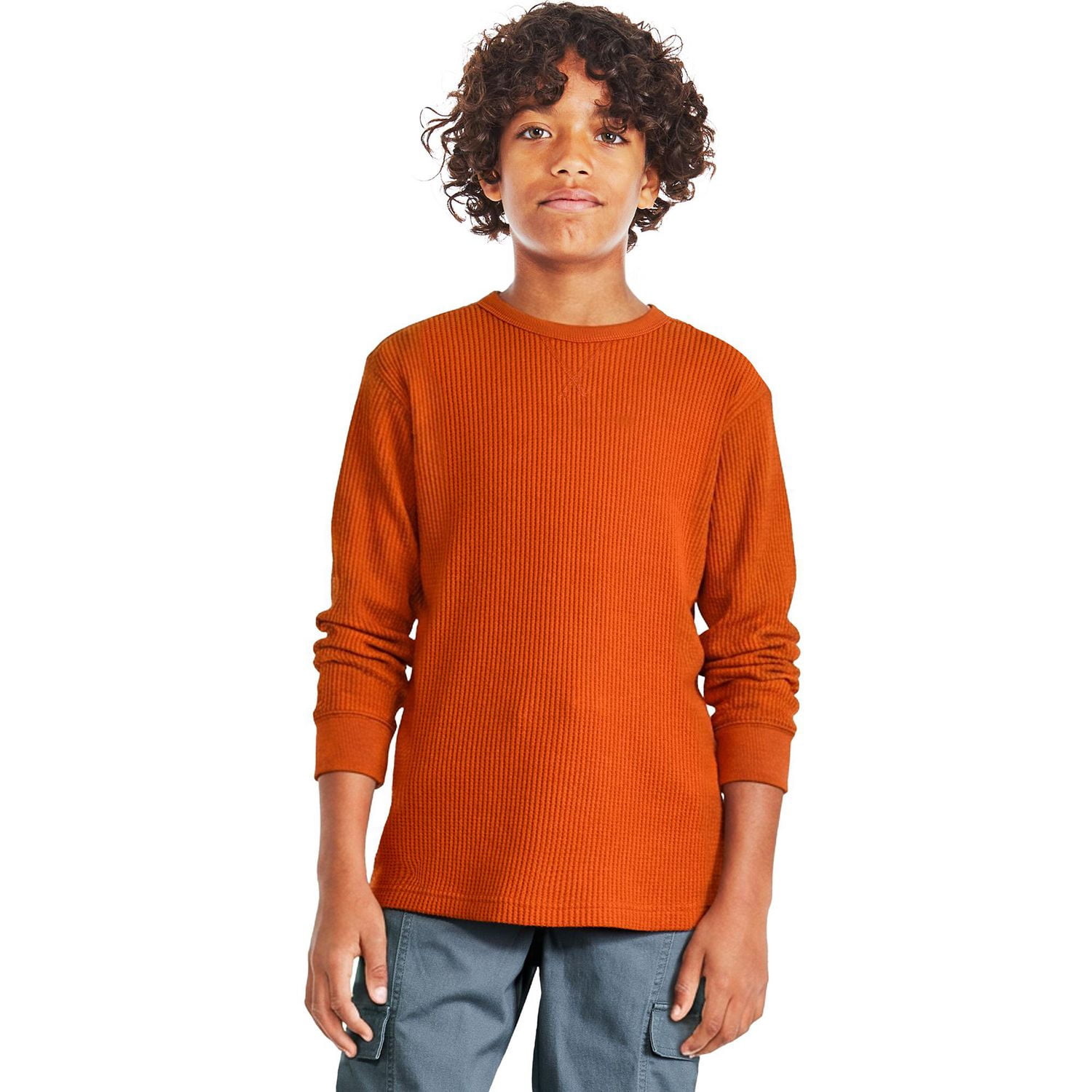 George Boys' Long-Sleeve Waffle Knit T-Shirt