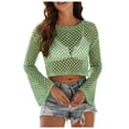 thumbnail image 1 of FhsagQ Sortie de Plage pour Femmes Vêtements de Nuit Nouveaux Chandails pour Dames avec Col Rond Ample et Manches Ajourées Sortie de Plage pour Femmes Jeu de Rôle Sortie de Plage pour Femmes Extensible Vert TG, 1 of 5