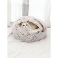 thumbnail image 1 of 1pc Long Plush Pet Bed, Warm And Comfortable Cat House, Suitable For Large/medium/small Cats, Four Seasons Available, 1 of 5