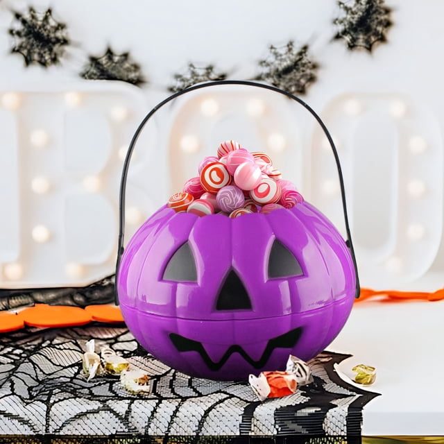 Deal of the Day! Halloween Pumpkin Bucket 1Pc Small Plastic Pumpkin Bucket For Kids Pumpkin Bucket Pumpkin Pail Halloween Candy Bucket Halloween Pumpkin Basket
