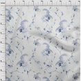 thumbnail image 3 of oneOone Rayon Off White Fabric Floral & Peacock Sewing Craft Projects Fabric Prints By Yard 56 Inch Wide, 3 of 5