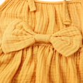 thumbnail image 3 of MesaSe Toddler Baby Girl Summer Fall Basic Plain Short Sleeve Cotton Linen Drawstring Romper Jumpsuit, 3 of 7