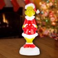 thumbnail image 2 of Lighted Blow Mold Decor-Grinch w/Santa Suit-14"-Dr. Seuss, 2 of 6