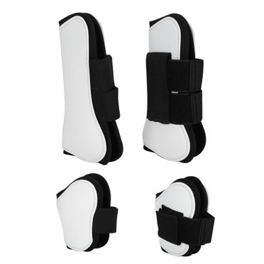 Horse Leg Protector,4PCS White PU Shell Horse Leg Boot Horse Boot Wrap Eco-Friendly Materials