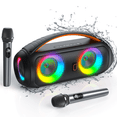 thumbnail image 1 of JYX Waterproof Bluetooth Speaker, Ourdoor Speaker with DJ Lights & Deep Bass, Portable Home Boombox for Beach Party, D16, 1 of 11