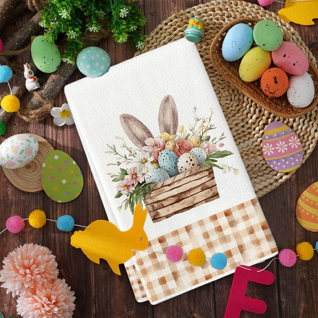 Nilvkv Serviette de Cuisine en Polyester pour Pâques