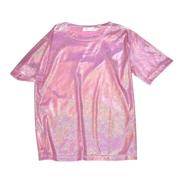 LUOGENLI T-shirts pour Femme pour Femmes Mode Féminine Décontractée Mince Chandail de Base Soie Brillante Brillant Col Rond Manche Courte Grande Taille T-Shirt Haut T-shirts pour Femmes T-shirts Graphiques T-shirts d'Été Vêtements Rouge G