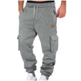 thumbnail image 1 of AherBiu Sweatpants For Men Fleece Lined Drawstring Elastic Waisted Joggers With Multi Pockets Outdoor Gym Workout Cargo Pants, 1 of 6