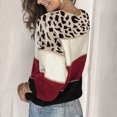 thumbnail image 4 of Kcodviy Chandail Léger d'Automne et d'Hiver pour Femme, Chandail à Contraste de Couleurs pour Femme, Chandail Ample pour Femme, Chandails d'Hiver pour Femme, Chandail à Col Rond avec Base, 4 of 5