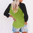 thumbnail image 4 of Plebaso Chemises à Manches 3/4 pour Femmes Col Rond Tops à Blocs de Couleur Décontractés Tee Blouses Amples pour Femmes, 4 of 4