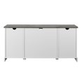 thumbnail image 2 of 58" Farmhouse Sliding Slat Door TV Console - Grey Wash, 2 of 6