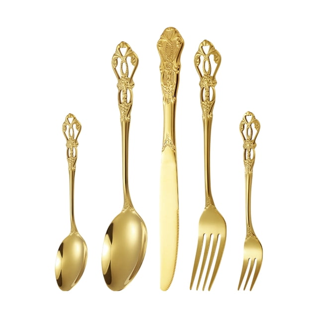 EGNMCR Kitchen Gadgets, Kitchen Accessories, Kitchen Utensils, Kitchen Tool Stainless Steel Cutlery Set Of 5 a tableware
