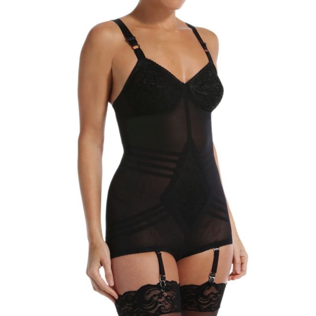 Women's Rago 9051 Shapette Body Briefer with Contour Bands (Black 34B)