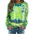 thumbnail image 1 of Penkiiy T-Shirt Imprimé pour la Saint-Patrick pour Femmes, Col Rond, Manches Longues, Chandail en Molleton Imprimé, Blouse, Hauts 3TG Vert, 1 of 3