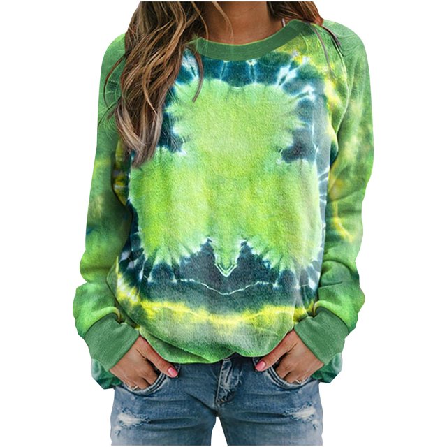 Penkiiy T-Shirt Imprimé pour la Saint-Patrick pour Femmes, Col Rond, Manches Longues, Chandail en Molleton Imprimé, Blouse, Hauts 3TG Vert