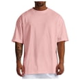 thumbnail image 1 of Men T Shirts Male Summer Pure Oversized Shirt Solid Color Large Size Short Sleeve Round Shoulder Top, 1 of 5