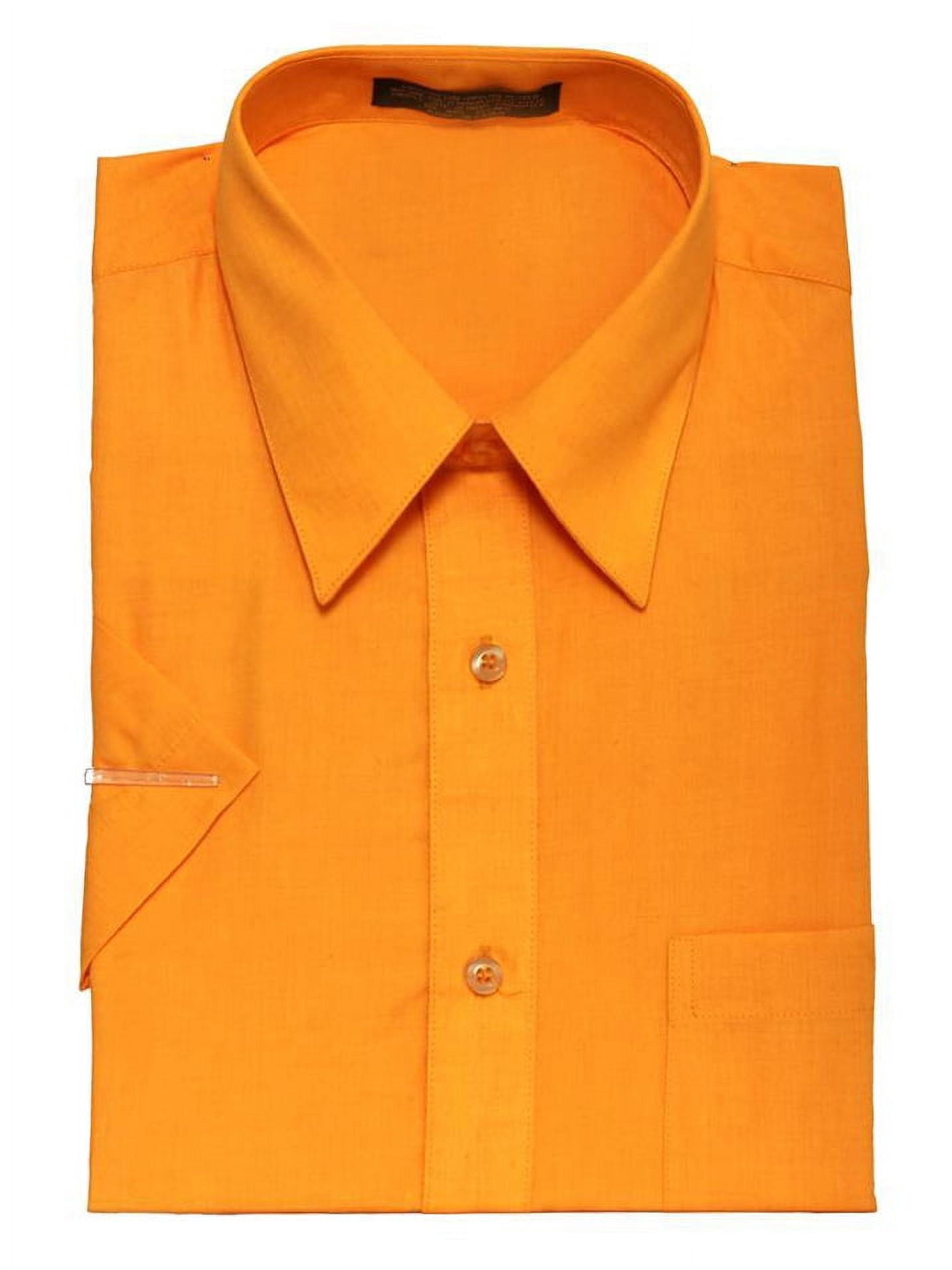 Gravity Threads Mens Dress Shirt Short Sleeve  , Shirt - Yellow Gold 2XL