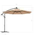 thumbnail image 2 of Gymax 10Ft Patio Solar LED Outdoor Offset Hanging Umbrella w/ 24 Lights Beige, 2 of 9
