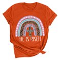 thumbnail image 2 of EGNMCR Chemise de Pâques à Manches Courtes pour Femmes Imprimé de Pâques Haut à Manches Courtes Col Rond T-Shirts pour Femmes, 2 of 3