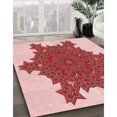 thumbnail image 3 of Ahgly Company Tapis Rectangulaire Lavable en Machine Rouge Transitionnel, 8 Pieds x 10 Pieds, 3 of 7