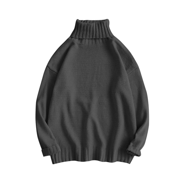 cfhntfmh Oversized Sweaters for Men Fashion High Neck Baggy Sweaters Fall Winter Warm Long Sleeve Solid Pullover Shirts