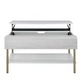 thumbnail image 4 of Table Basse Relevable Whitman en Bois et Laiton Blancs, 4 of 13