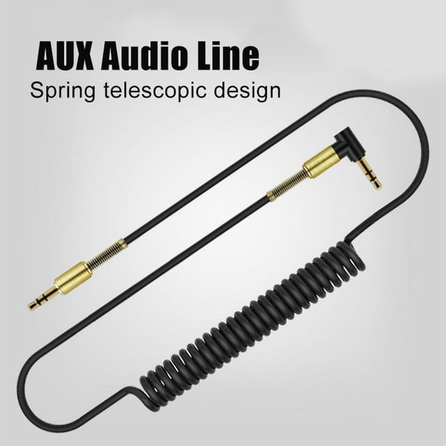 3.5mm Male AUX Straight Spring Cable Audio Adapter Cord for Car Speaker Phone